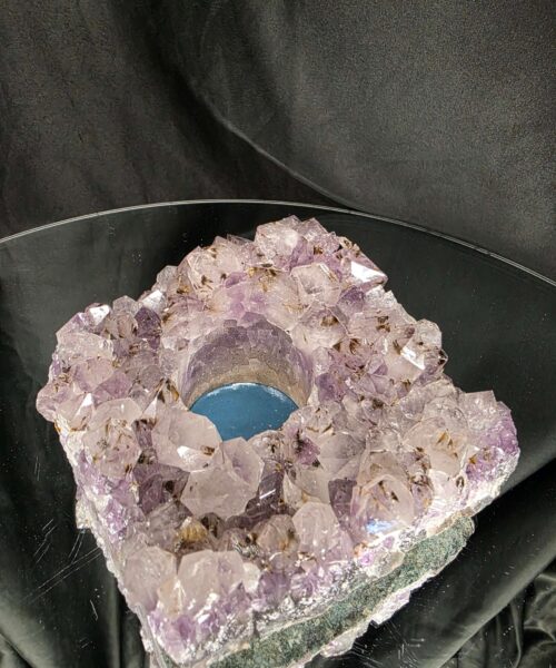 Very Large Premium A Grade Amethyst Cluster Druzy Candle 4 / Tealight Holders Handpicked 974g H6xW15xD14cm - Image 3