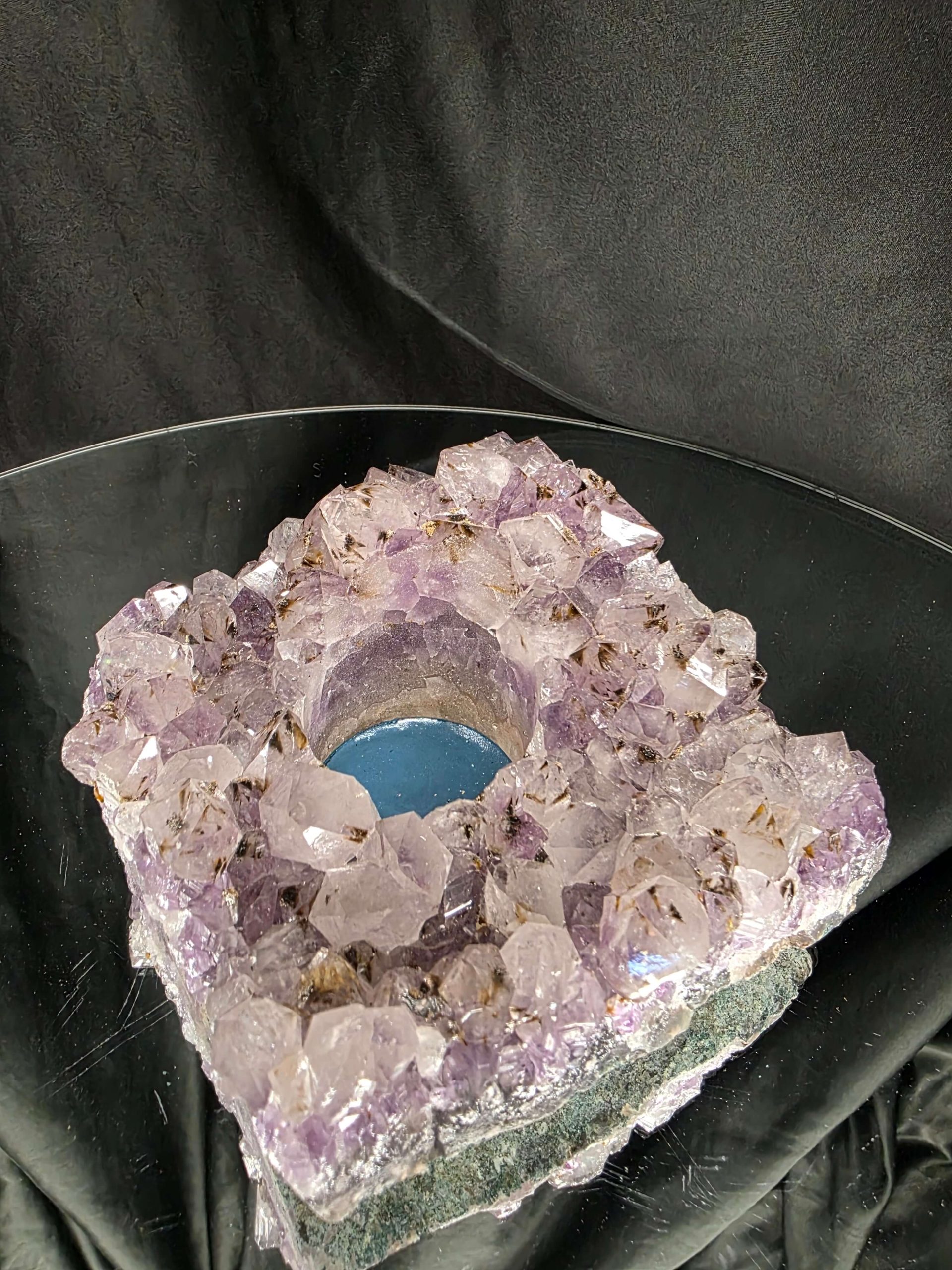 Very Large Premium A Grade Amethyst Cluster Druzy Candle 4 / Tealight Holders Handpicked 974g H6xW15xD14cm - Image 3
