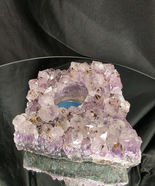 Very Large Premium A Grade Amethyst Cluster Druzy Candle 4 / Tealight Holders Handpicked 974g H6xW15xD14cm - Image 4