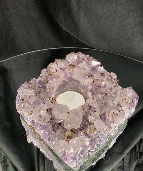 Very Large Premium A Grade Amethyst Cluster Druzy Candle 4 / Tealight Holders Handpicked 974g H6xW15xD14cm - Image 9