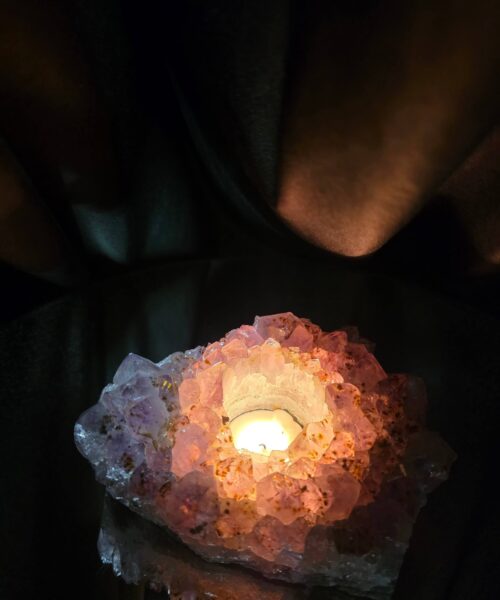 Very Large Premium A Grade Amethyst Cluster Druzy Candle 5 / Tealight Holders Handpicked 948g H6.5xW14xD10.5cm - Image 12