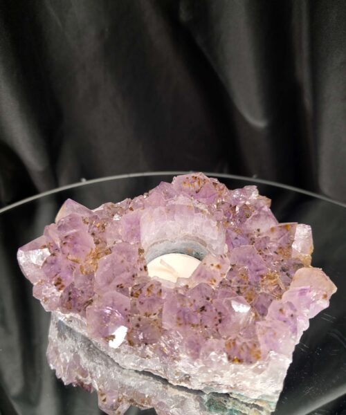 Very Large Premium A Grade Amethyst Cluster Druzy Candle 5 / Tealight Holders Handpicked 948g H6.5xW14xD10.5cm - Image 8