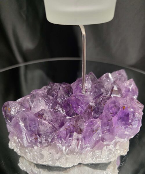 Premium A Grade Amethyst Candle No. 1 Cluster Druzy / 1 Cup Tealight Holders 1.119g H18xW14xD8cm - Image 7