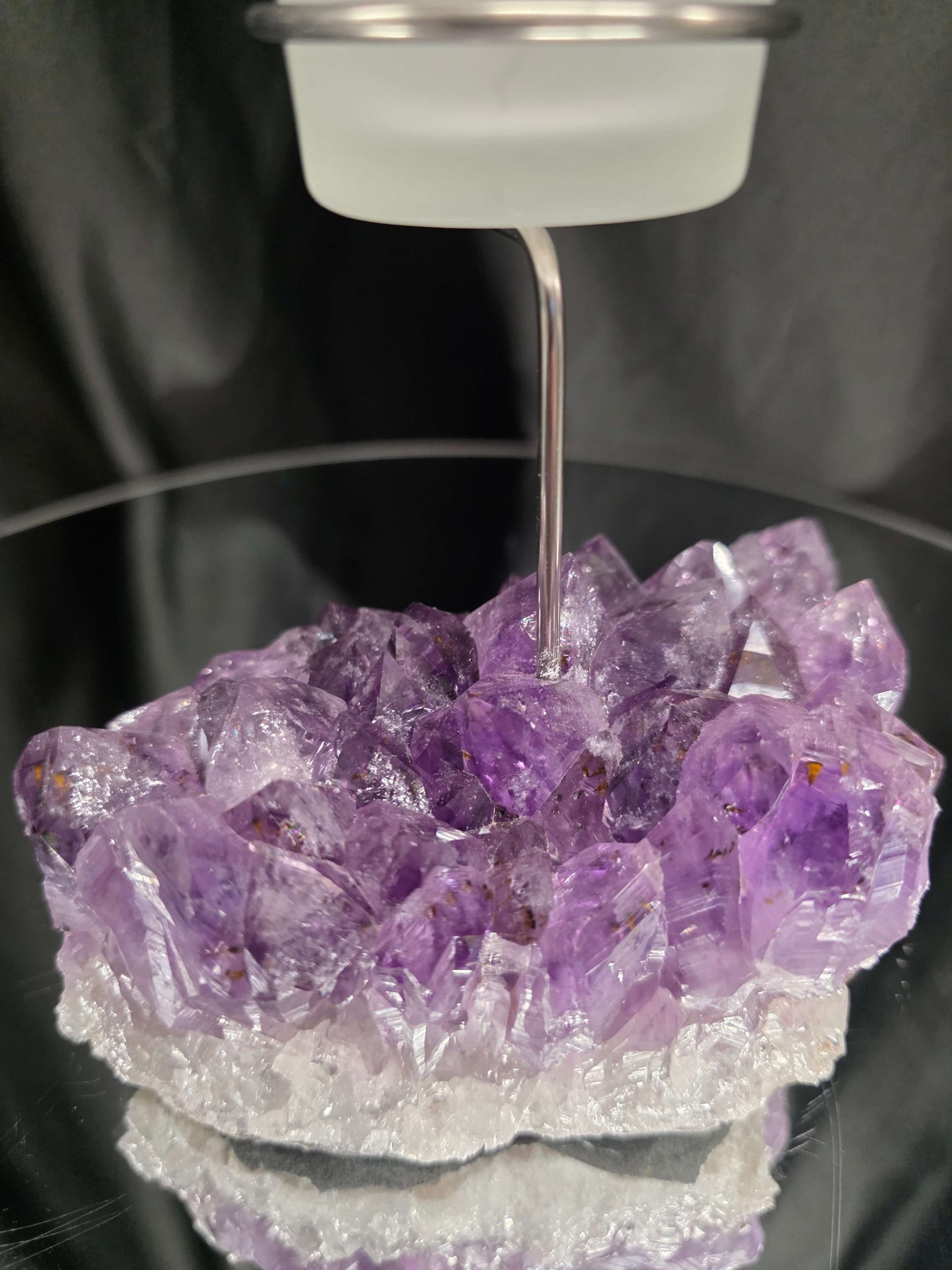 Premium A Grade Amethyst Candle No. 1 Cluster Druzy / 1 Cup Tealight Holders 1.119g H18xW14xD8cm - Image 7