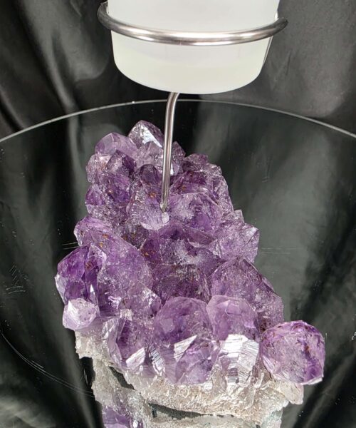 Premium A Grade Amethyst Candle No. 1 Cluster Druzy / 1 Cup Tealight Holders 1.119g H18xW14xD8cm - Image 8