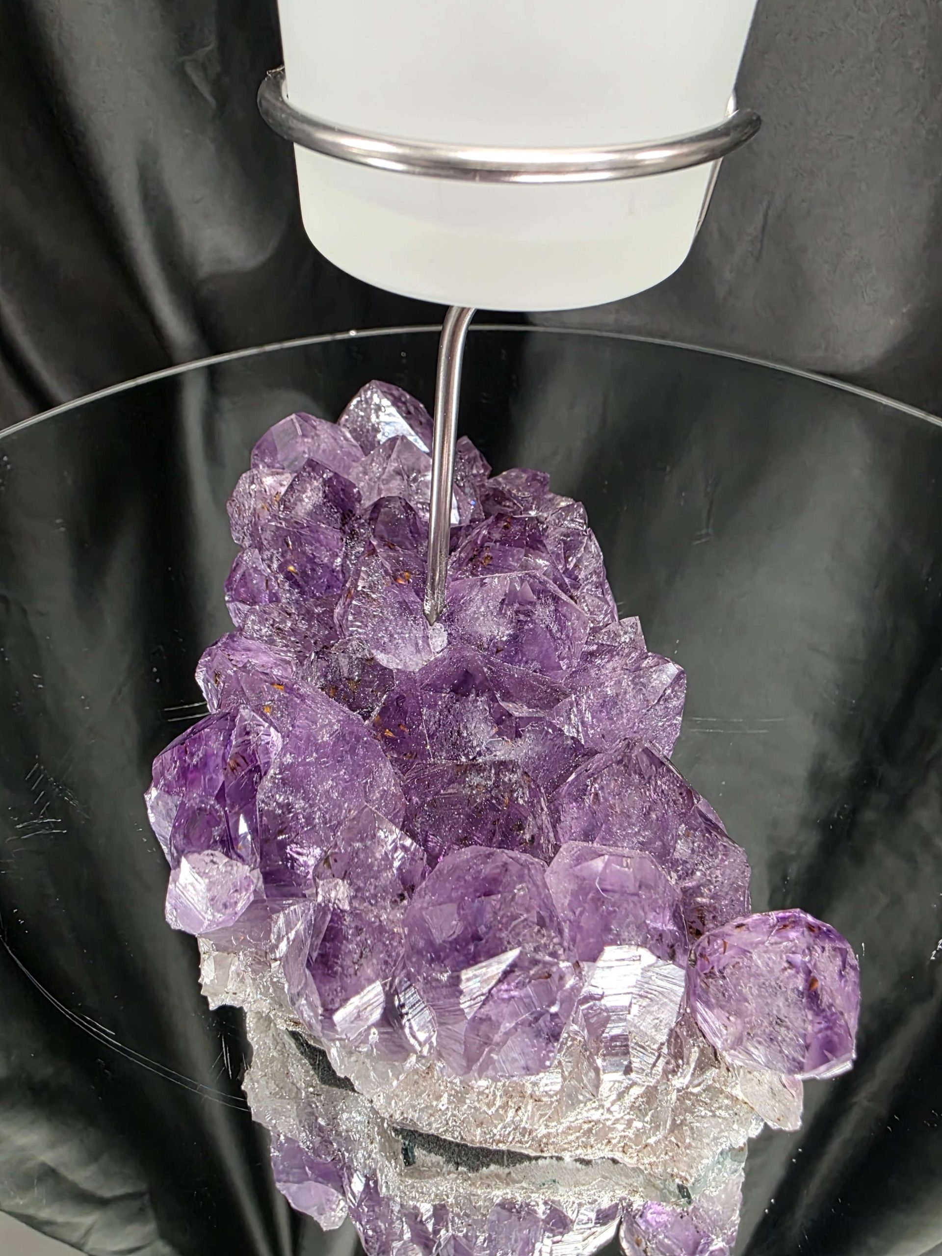 Premium A Grade Amethyst Candle No. 1 Cluster Druzy / 1 Cup Tealight Holders 1.119g H18xW14xD8cm - Image 8