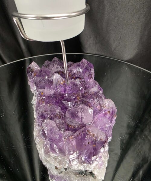 Premium A Grade Amethyst Candle No. 1 Cluster Druzy / 1 Cup Tealight Holders 1.119g H18xW14xD8cm - Image 10