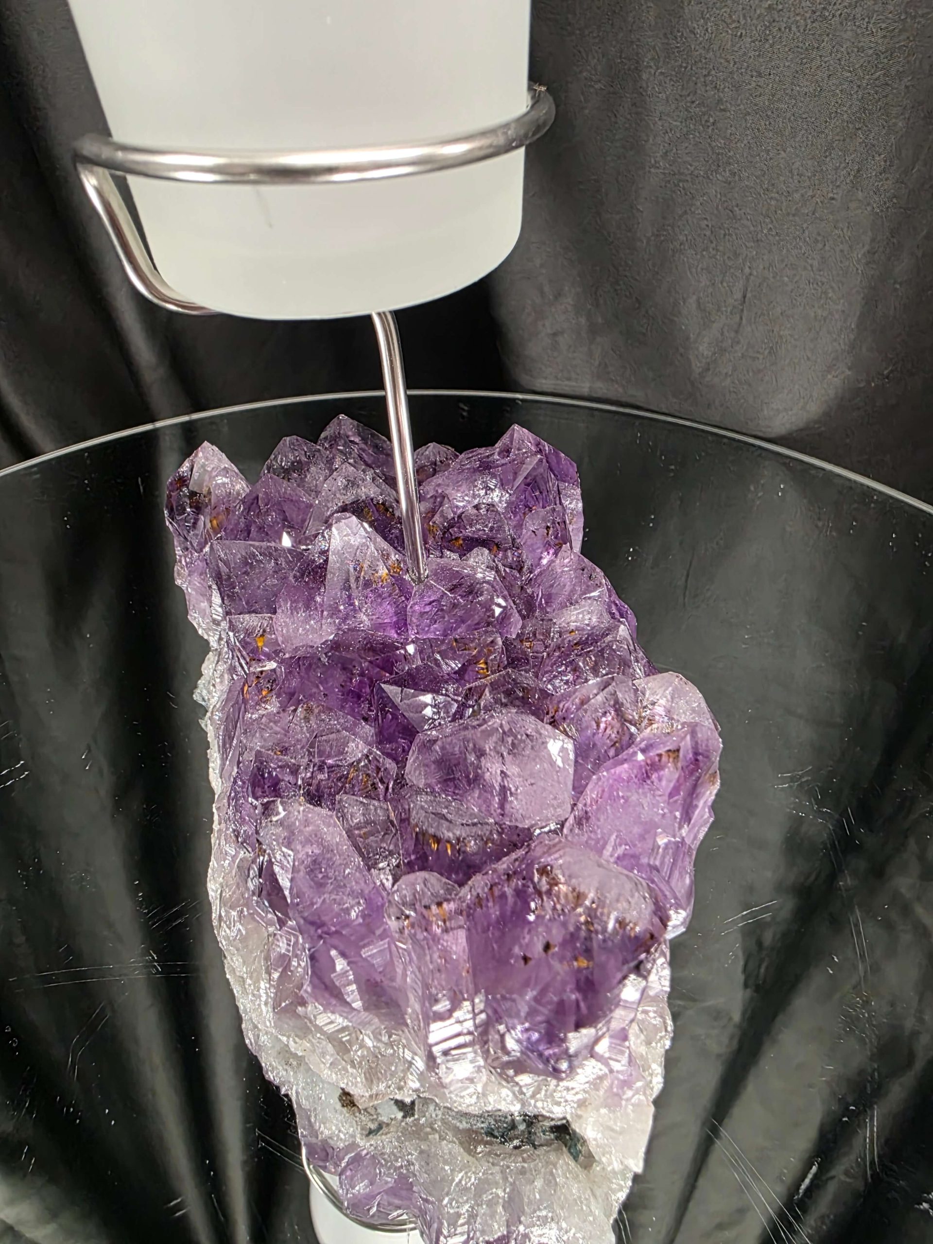 Premium A Grade Amethyst Candle No. 1 Cluster Druzy / 1 Cup Tealight Holders 1.119g H18xW14xD8cm - Image 10