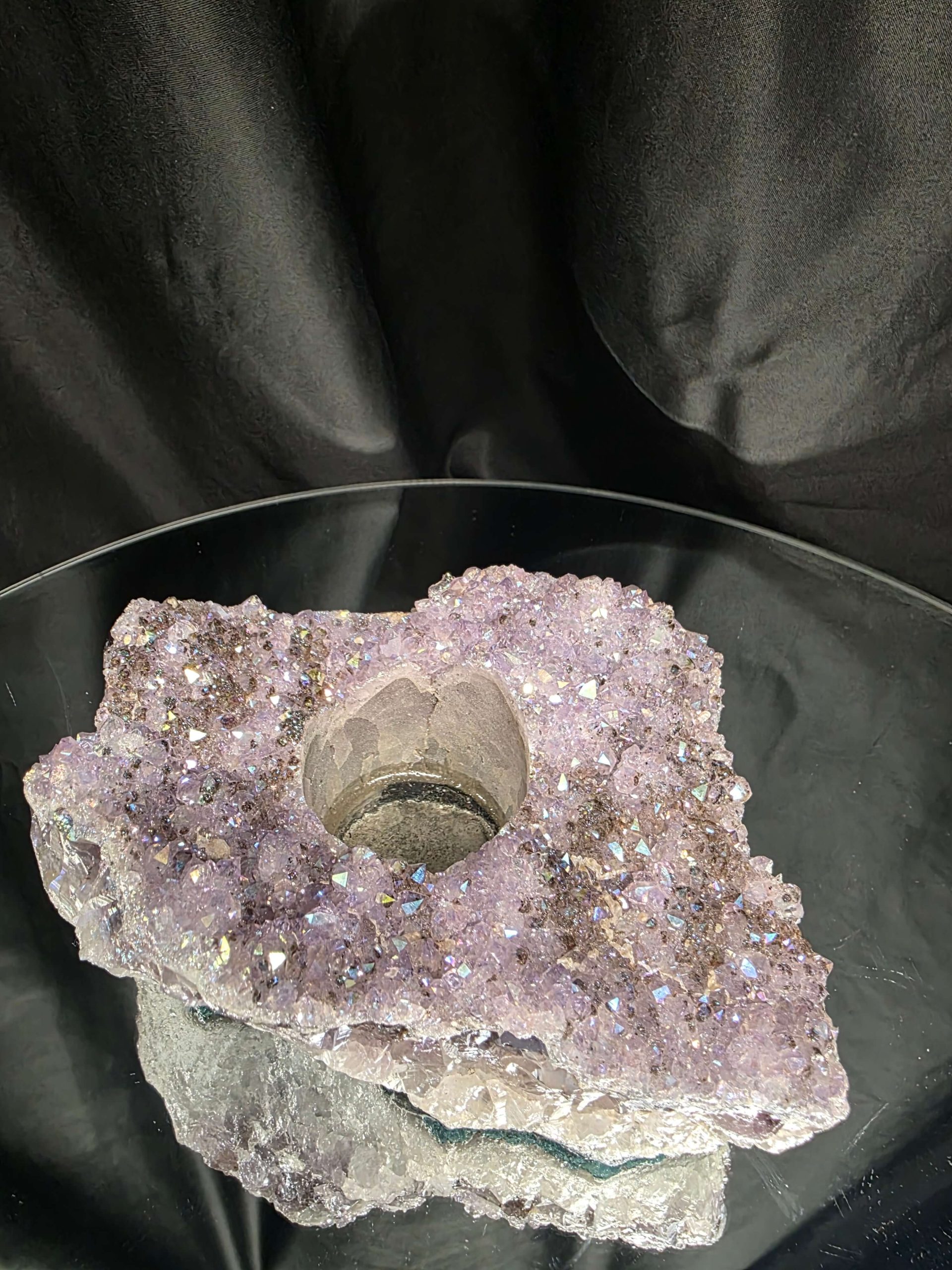 Large Amethyst Angel Aura Premium Candle 1 Handpicked 1.074g H6xW15xD10cm A Grade Cluster Druzy Tealight Holders - Image 3