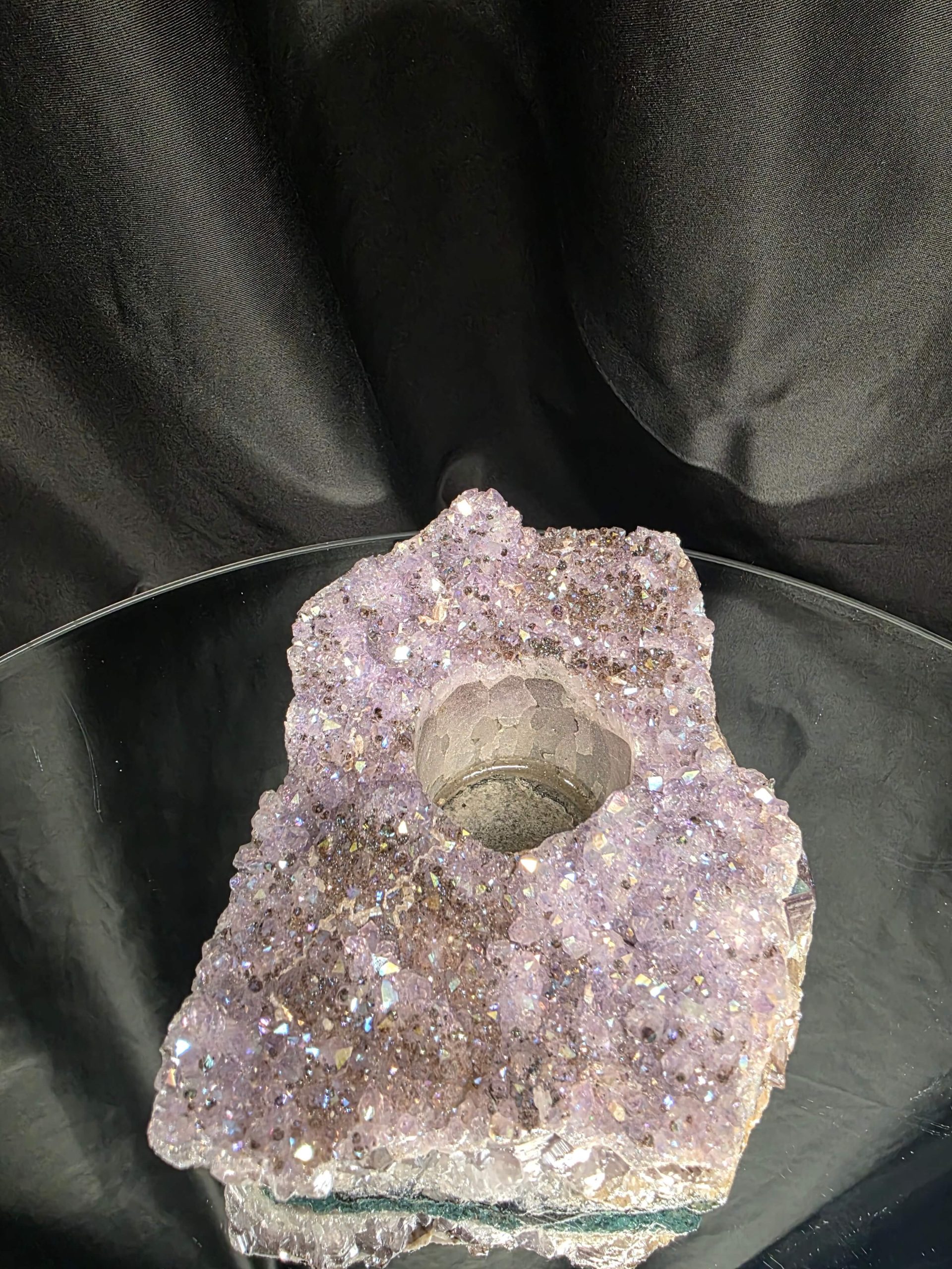 Large Amethyst Angel Aura Premium Candle 1 Handpicked 1.074g H6xW15xD10cm A Grade Cluster Druzy Tealight Holders - Image 4