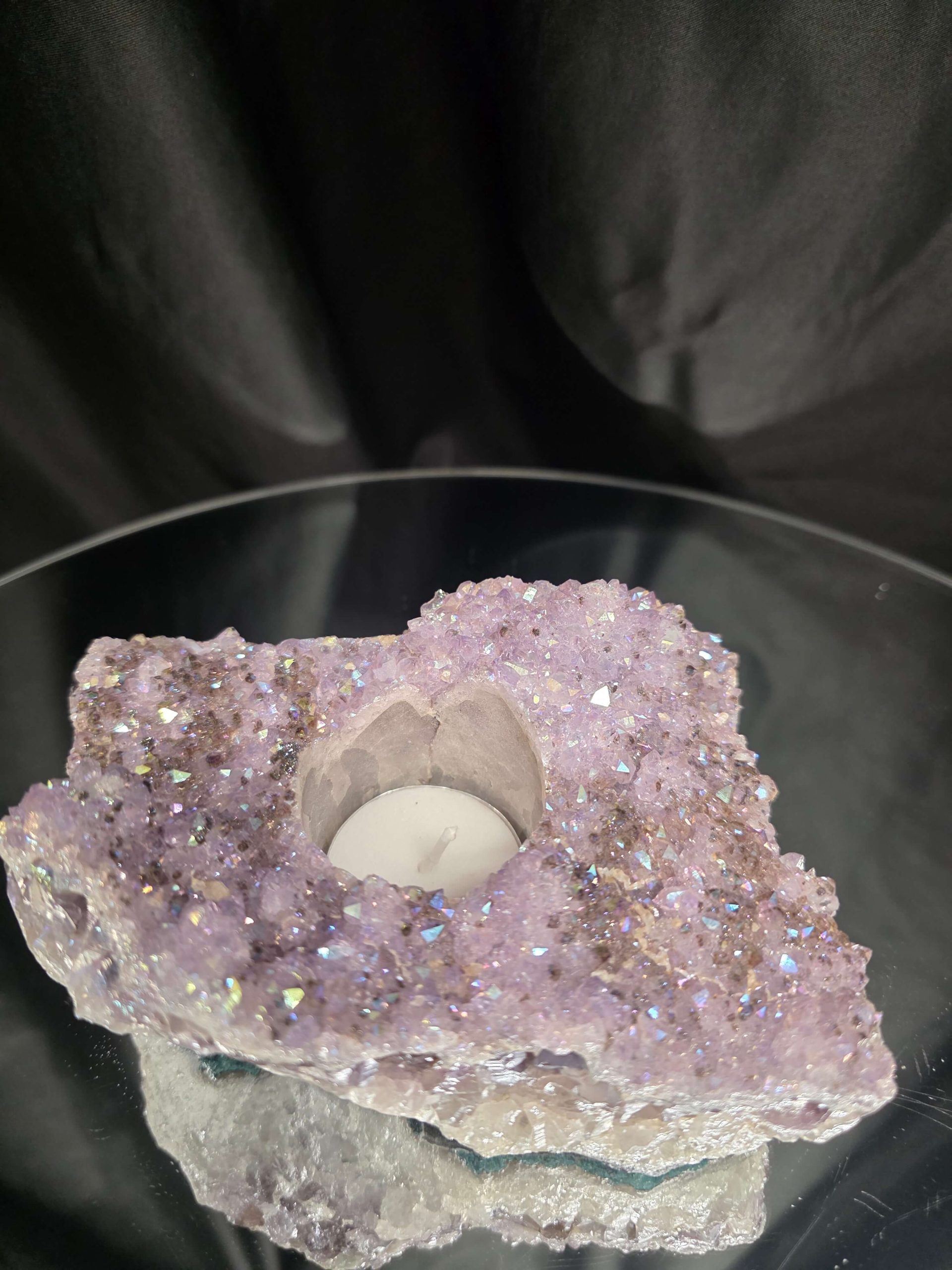 Large Amethyst Angel Aura Premium Candle 1 Handpicked 1.074g H6xW15xD10cm A Grade Cluster Druzy Tealight Holders - Image 8