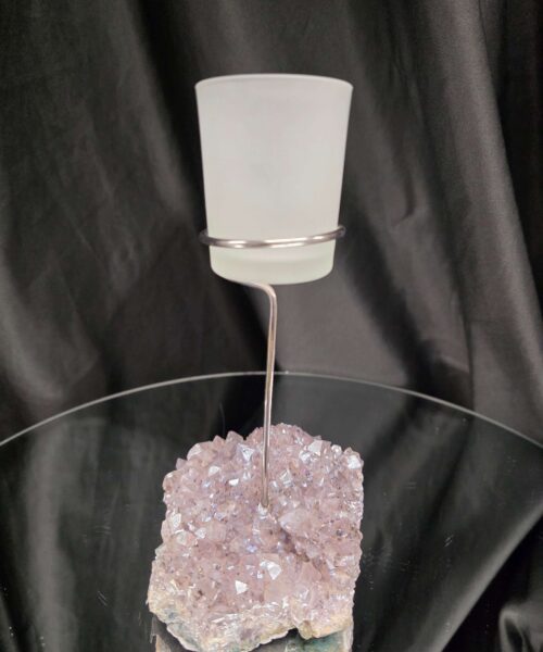 Alternative view of Premium A Grade Angel Aura No. 1 Cluster Druzy Candle / 1 Cup Tealight Holder 685g H20.5xW11.5xD12cm