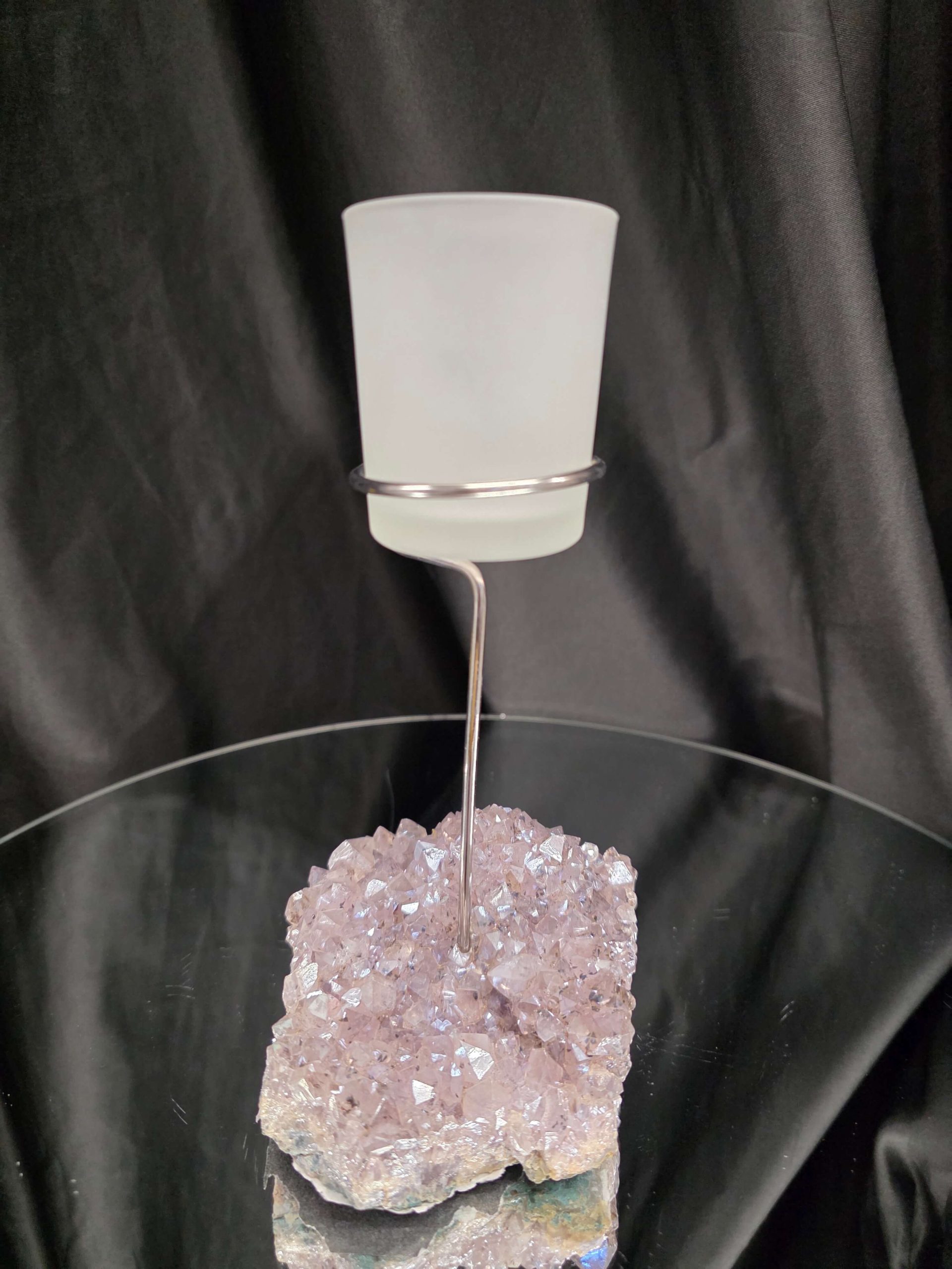Premium A Grade Angel Aura No. 1 Cluster Druzy Candle / 1 Cup Tealight Holder 685g H20.5xW11.5xD12cm - Image 2