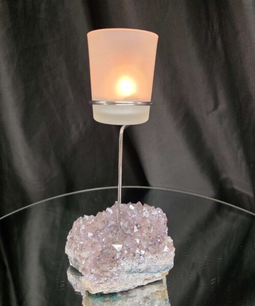 Premium A Grade Angel Aura No. 1 Cluster Druzy Candle / 1 Cup Tealight Holder 685g H20.5xW11.5xD12cm - Image 11