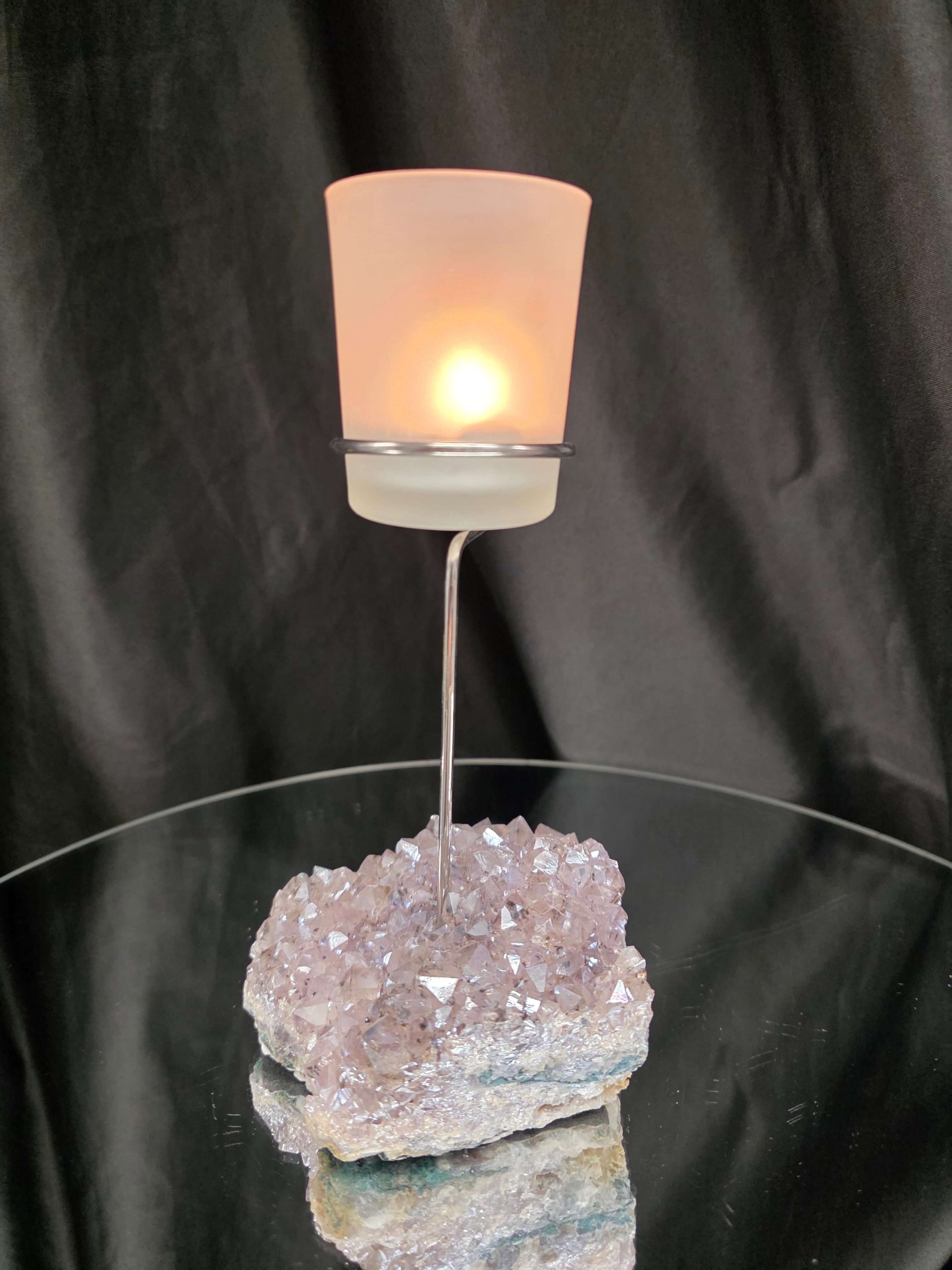 Premium A Grade Angel Aura No. 1 Cluster Druzy Candle / 1 Cup Tealight Holder 685g H20.5xW11.5xD12cm - Image 11