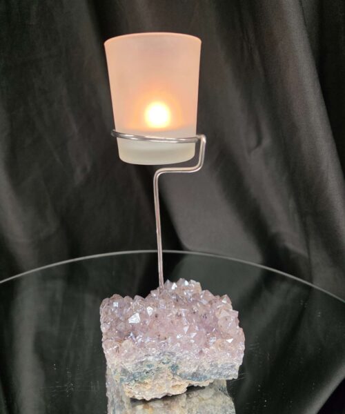 Premium A Grade Angel Aura No. 1 Cluster Druzy Candle / 1 Cup Tealight Holder 685g H20.5xW11.5xD12cm - Image 12