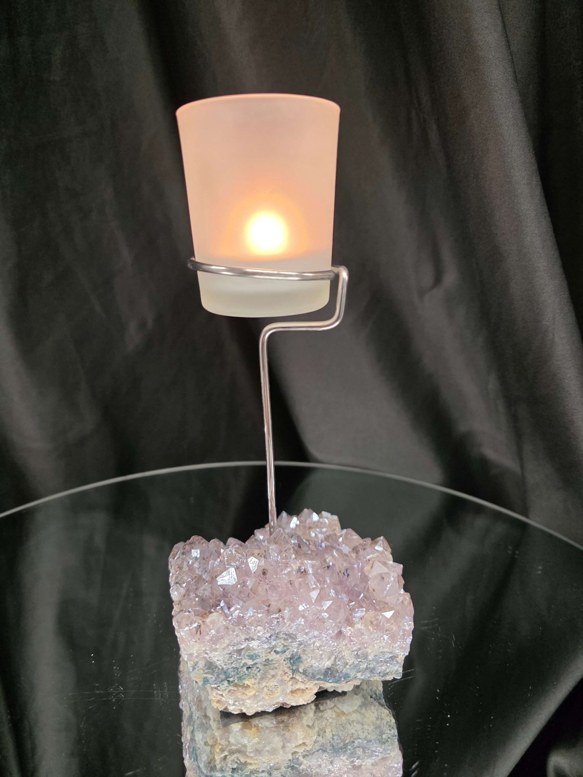 Premium A Grade Angel Aura No. 1 Cluster Druzy Candle / 1 Cup Tealight Holder 685g H20.5xW11.5xD12cm - Image 12