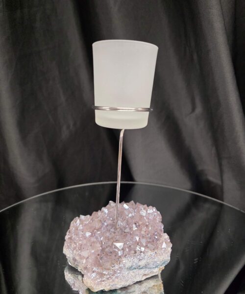 Premium A Grade Angel Aura No. 1 Cluster Druzy Candle / 1 Cup Tealight Holder 685g H20.5xW11.5xD12cm - Image 3