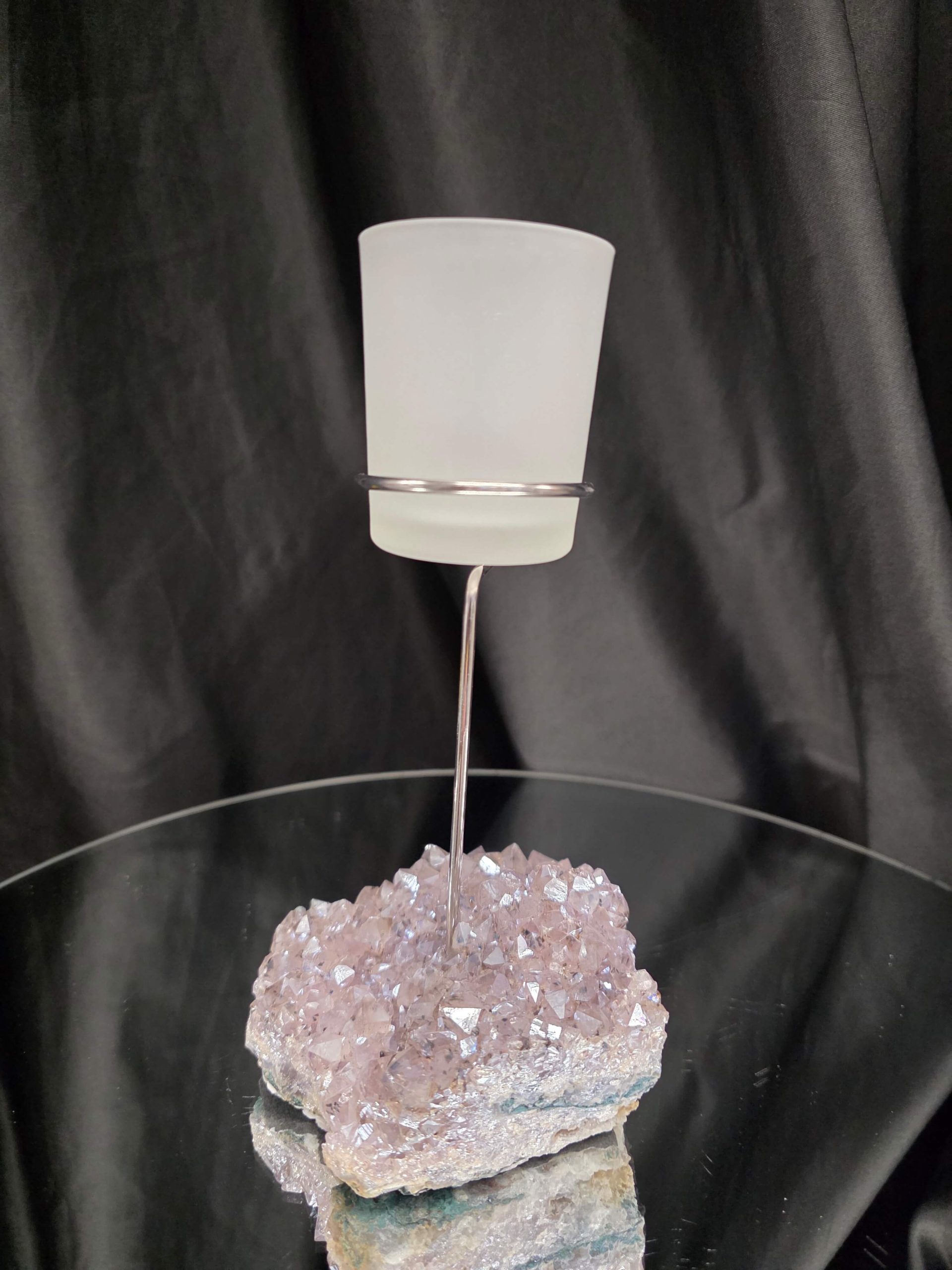 Premium A Grade Angel Aura No. 1 Cluster Druzy Candle / 1 Cup Tealight Holder 685g H20.5xW11.5xD12cm - Image 3