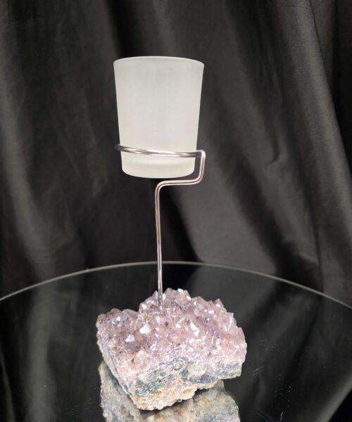 Premium A Grade Angel Aura No. 1 Cluster Druzy Candle / 1 Cup Tealight Holder 685g H20.5xW11.5xD12cm - Image 4