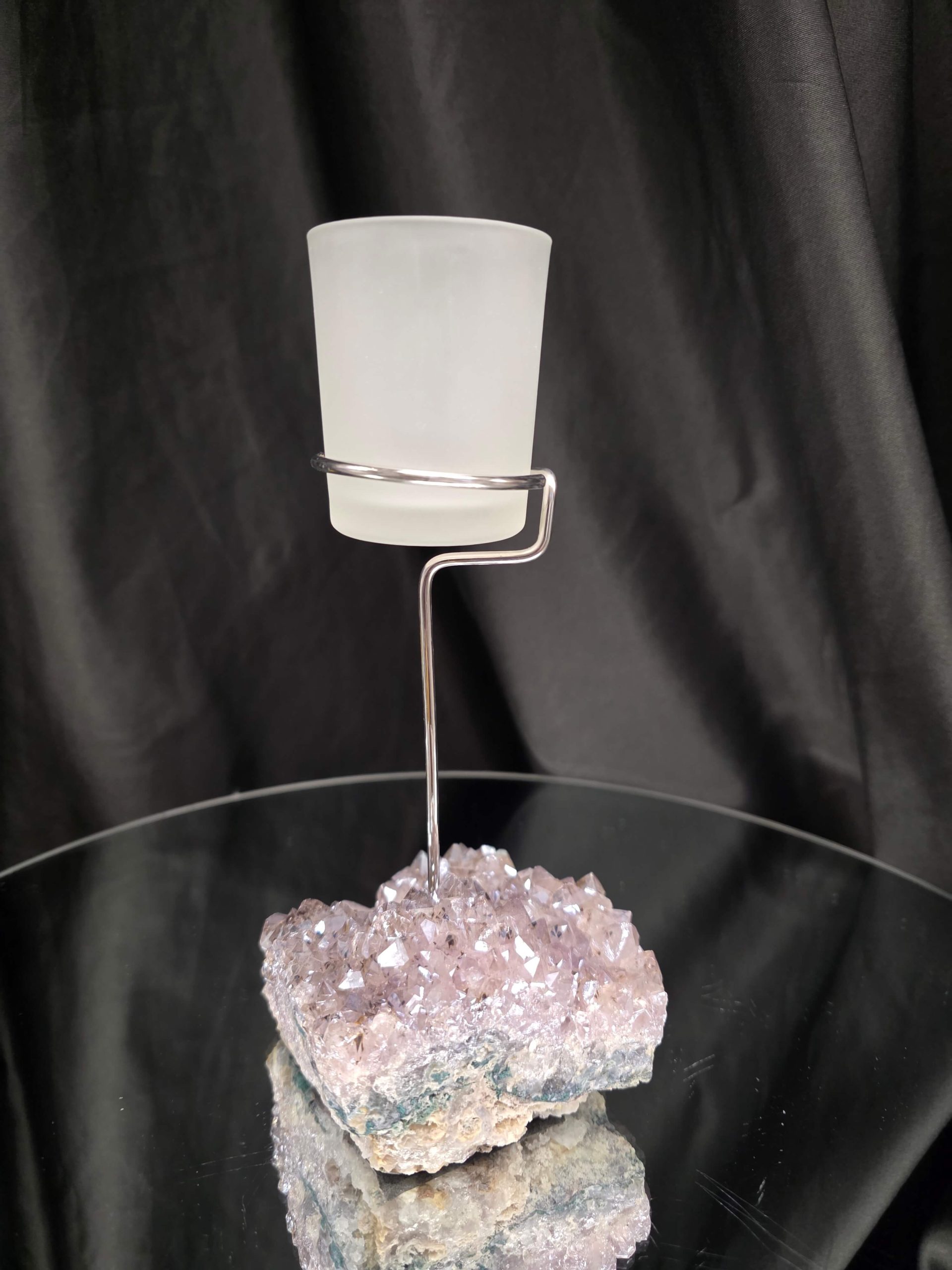 Premium A Grade Angel Aura No. 1 Cluster Druzy Candle / 1 Cup Tealight Holder 685g H20.5xW11.5xD12cm - Image 4