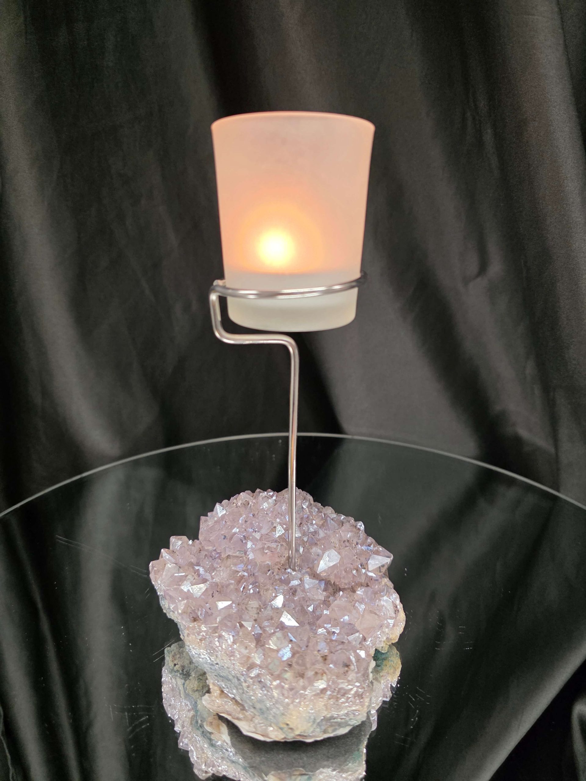 Premium A Grade Angel Aura No. 1 Cluster Druzy Candle / 1 Cup Tealight Holder 685g H20.5xW11.5xD12cm - Image 9