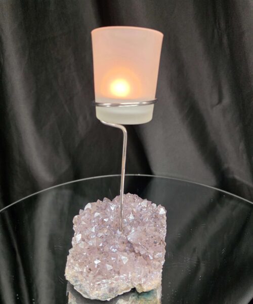 Premium A Grade Angel Aura No. 1 Cluster Druzy Candle / 1 Cup Tealight Holder 685g H20.5xW11.5xD12cm