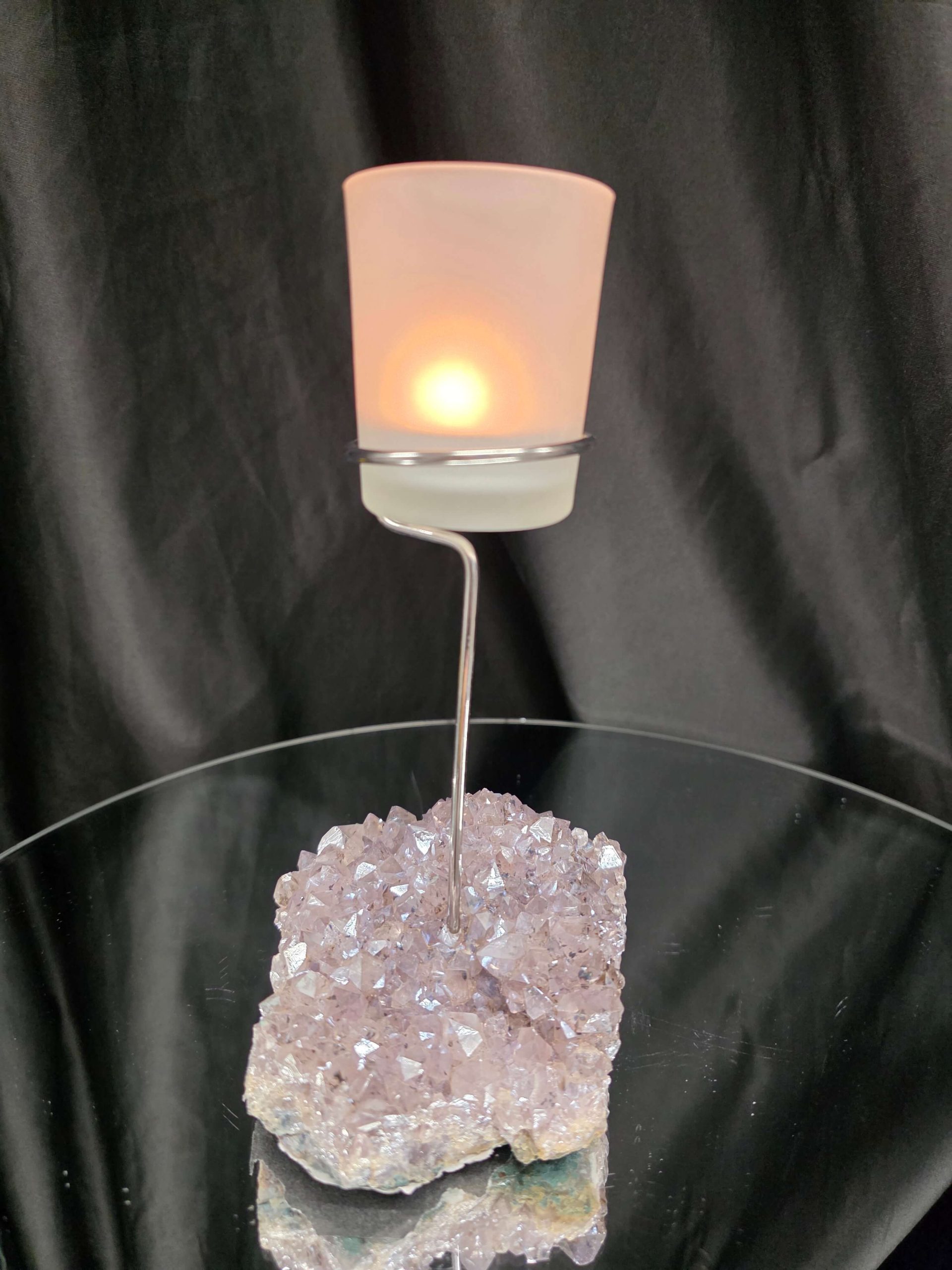 Premium A Grade Angel Aura No. 1 Cluster Druzy Candle / 1 Cup Tealight Holder 685g H20.5xW11.5xD12cm
