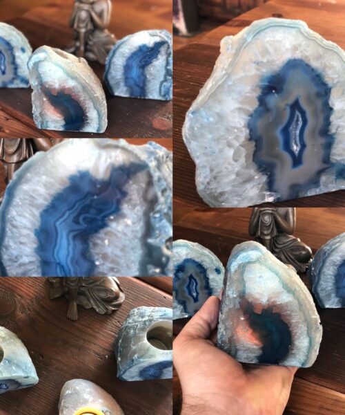Agate Blue End Candle - Handpicked