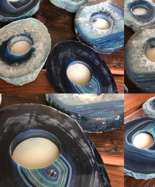 Agate Blue Slice Candle - Handpicked