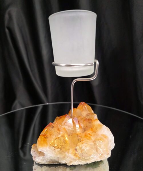 Premium A Grade Citrine Candle No. 1 Cluster Druzy / 1 Cup Tealight Holder 967g H19xW12xD12.5cm - Image 3