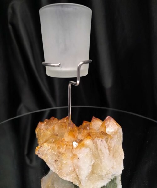 Premium A Grade Citrine Candle No. 1 Cluster Druzy / 1 Cup Tealight Holder 967g H19xW12xD12.5cm - Image 4