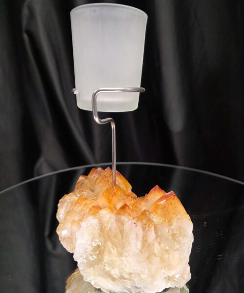 Premium A Grade Citrine Candle No. 1 Cluster Druzy / 1 Cup Tealight Holder 967g H19xW12xD12.5cm - Image 5