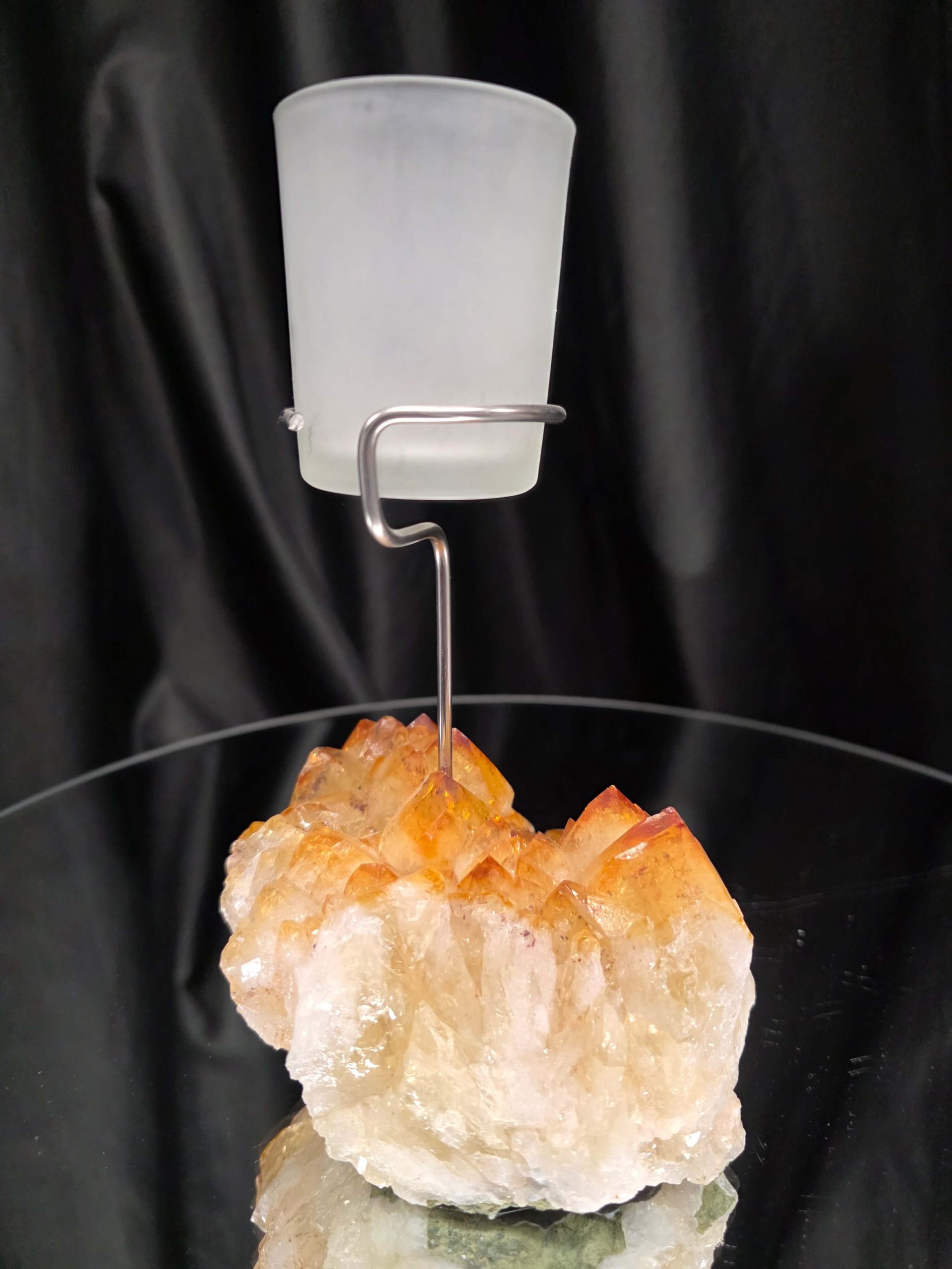 Premium A Grade Citrine Candle No. 1 Cluster Druzy / 1 Cup Tealight Holder 967g H19xW12xD12.5cm - Image 5