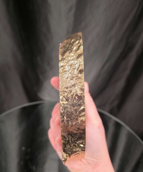 Grey Natural Agate Slice 2 Handpicked 525g H2xW14.5xD9.5cm Microcrystalline Quartz Gold Gilded 24ct Tealight Candle Holder - Image 7