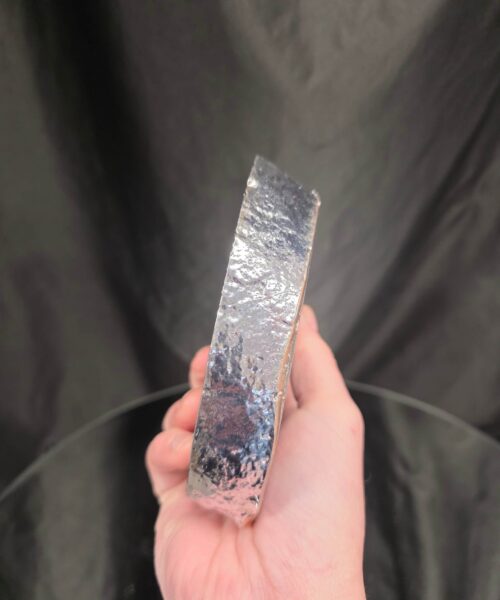 Large Grey - Natural Agate Slice 2 Handpicked 611g H2xW12xD12cm  Microcrystalline Quartz Silver Gilded Tealight Candle Holder - Image 7