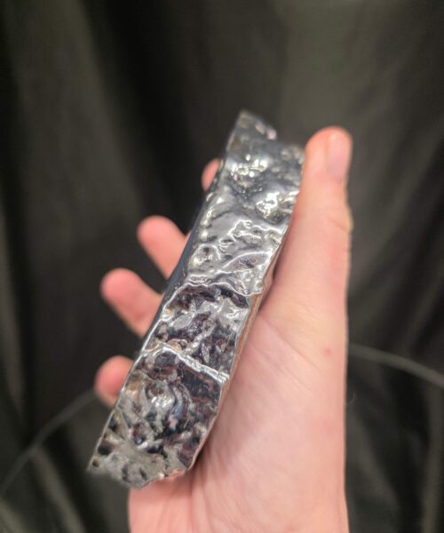 Large Grey - Natural Agate Slice 3 Handpicked 487g H2xW13xD11cm Microcrystalline Quartz Silver Gilded Tealight Candle Holder - Image 7
