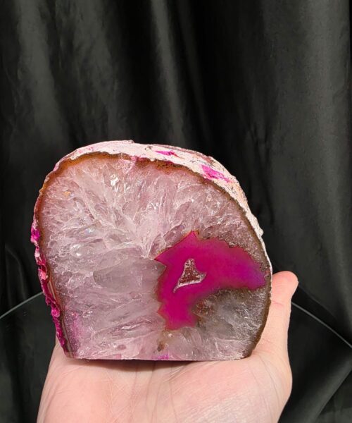 Large Pink Agate End Candle 1 Handpicked 1.005g H8xW9xD10cm Microcrystalline Quartz Tealight Holder Ornament - Image 6