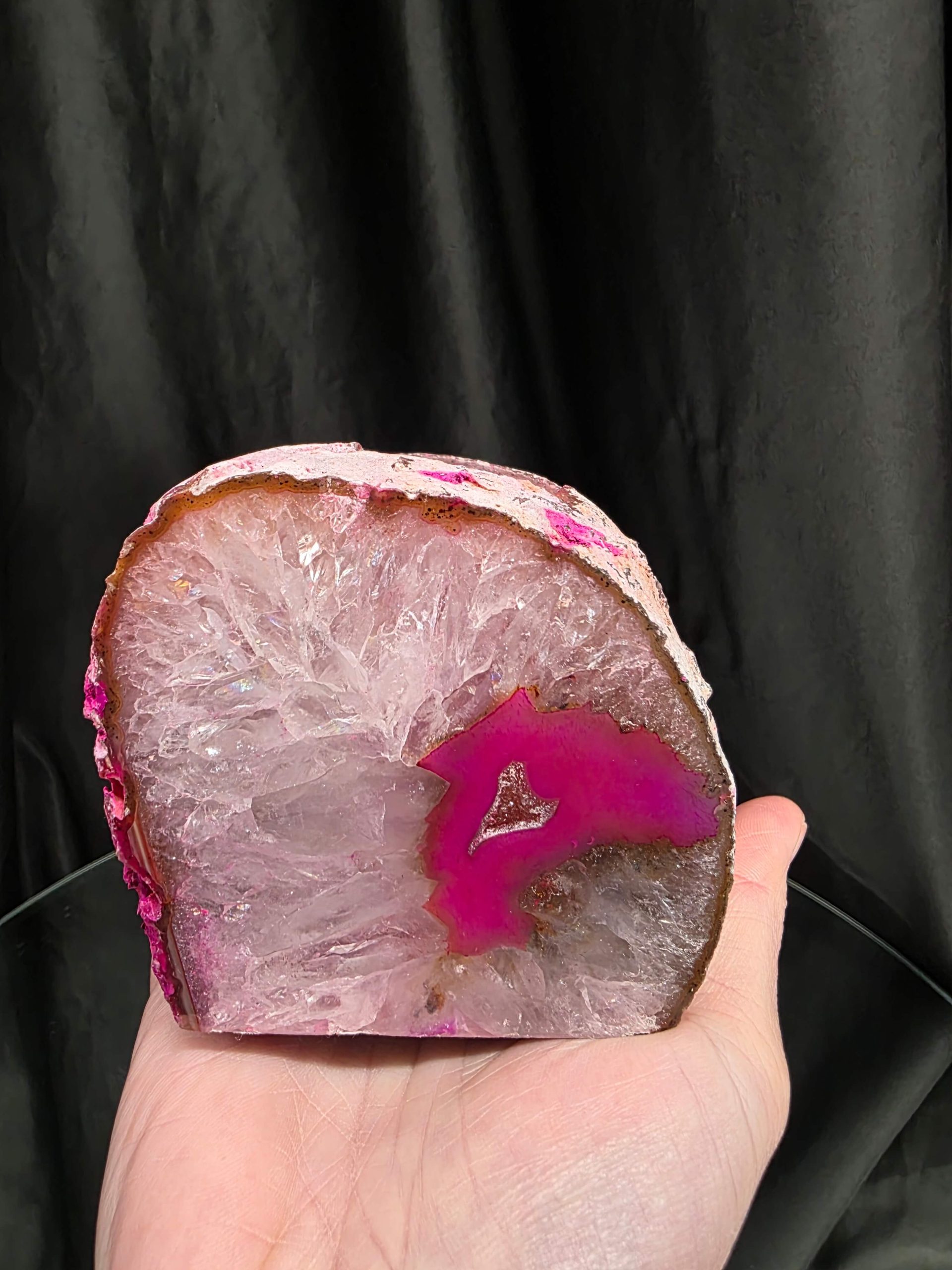 Large Pink Agate End Candle 1 Handpicked 1.005g H8xW9xD10cm Microcrystalline Quartz Tealight Holder Ornament - Image 6