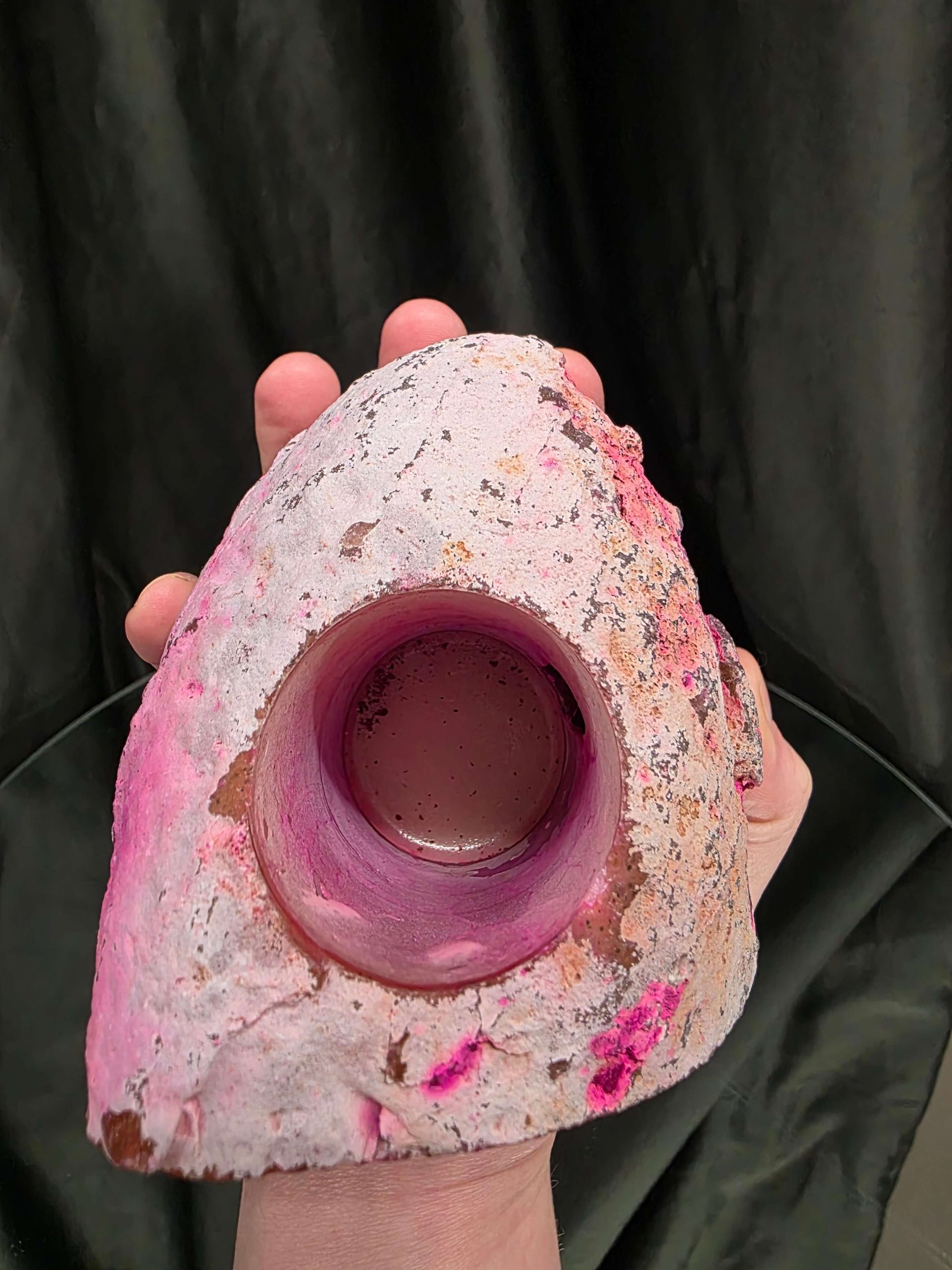 Large Pink Agate End Candle 1 Handpicked 1.005g H8xW9xD10cm Microcrystalline Quartz Tealight Holder Ornament - Image 7