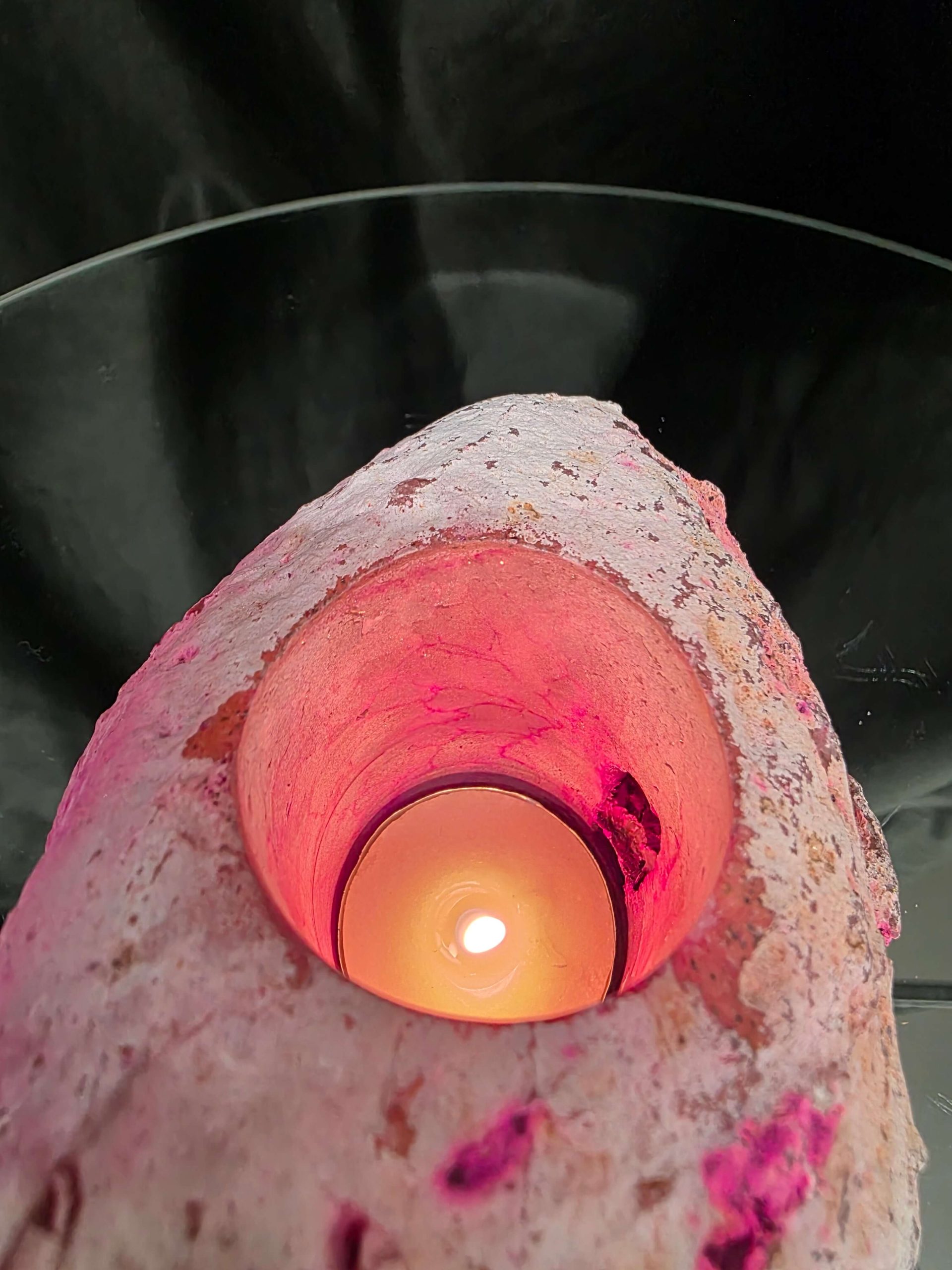 Large Pink Agate End Candle 1 Handpicked 1.005g H8xW9xD10cm Microcrystalline Quartz Tealight Holder Ornament - Image 9
