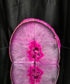 Pink Natural Edge Microcrystalline Quartz Premium Bookends 1 Ornament Handpicked Size 2.269kg H13.5xW15.5xD6cm