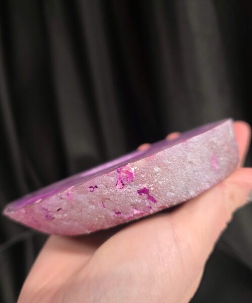 Pink Agate Slice 1 Handpicked 492g H2xW13.5xD11.5cm Microcrystalline Quartz Tealight Candle Holder Ornament - Image 7