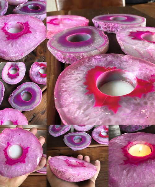 Agate Pink Slice Candle - Handpicked