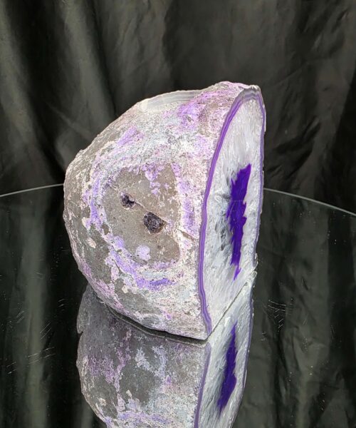 Alternative view of Large Purple Agate Candle 1 Handpicked 1.511g H11xW10xD9.5cm End Microcrystalline Quartz Tealight Holder Ornament