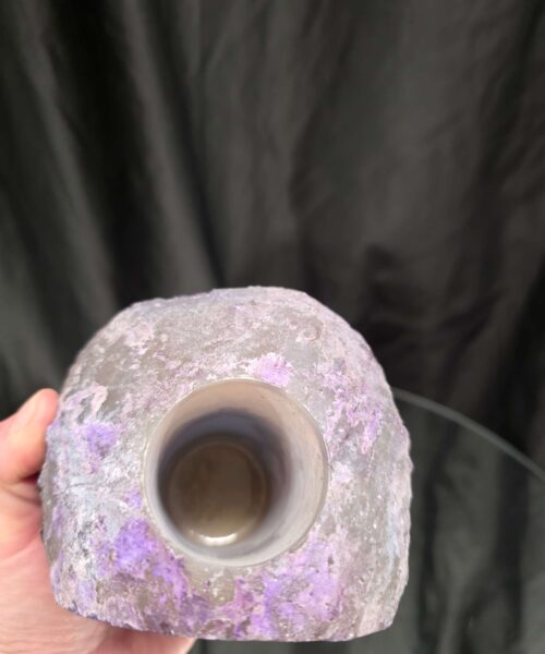 Large Purple Agate Candle 1 Handpicked 1.511g H11xW10xD9.5cm End Microcrystalline Quartz Tealight Holder Ornament - Image 4