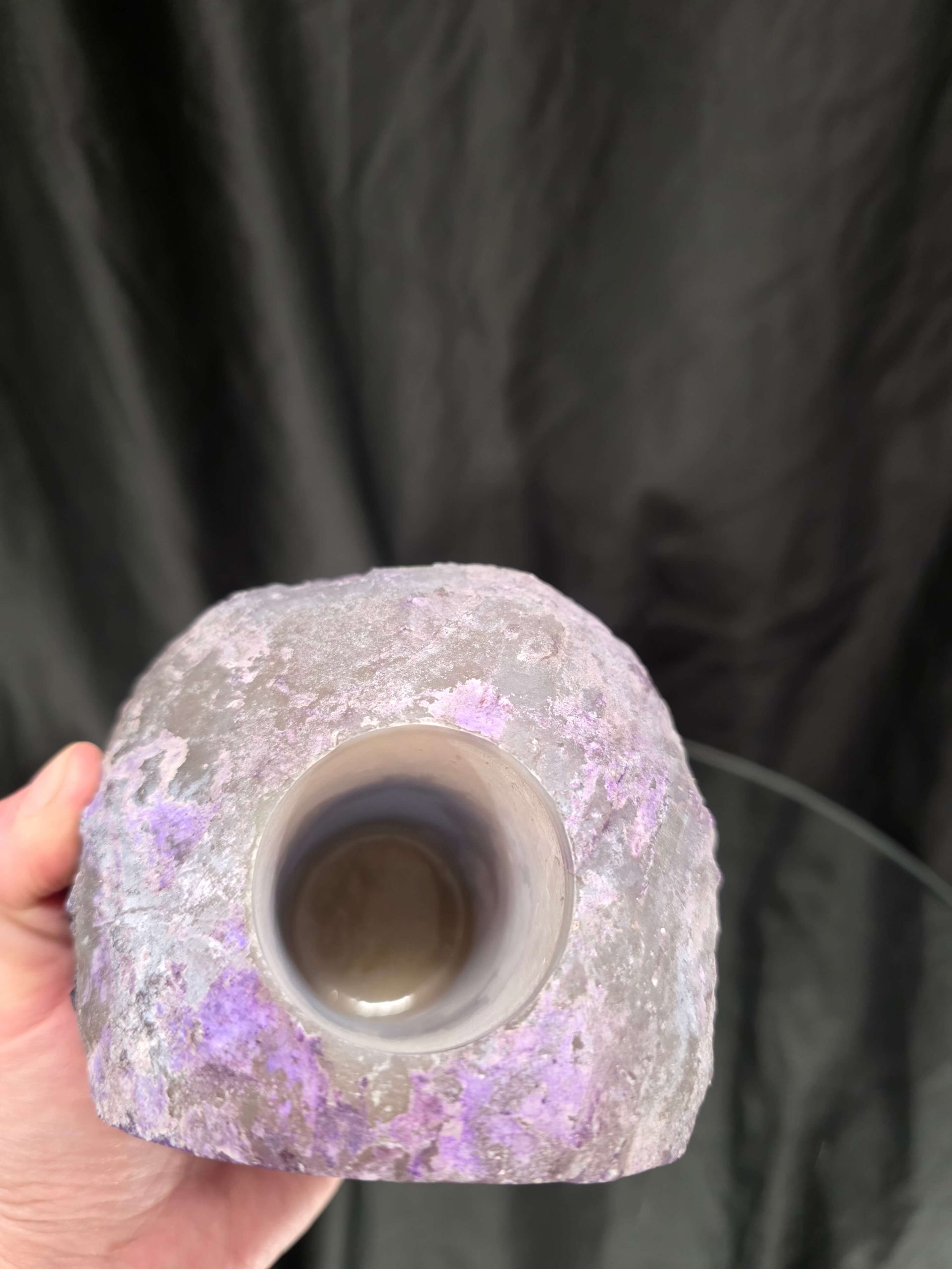 Large Purple Agate Candle 1 Handpicked 1.511g H11xW10xD9.5cm End Microcrystalline Quartz Tealight Holder Ornament - Image 4