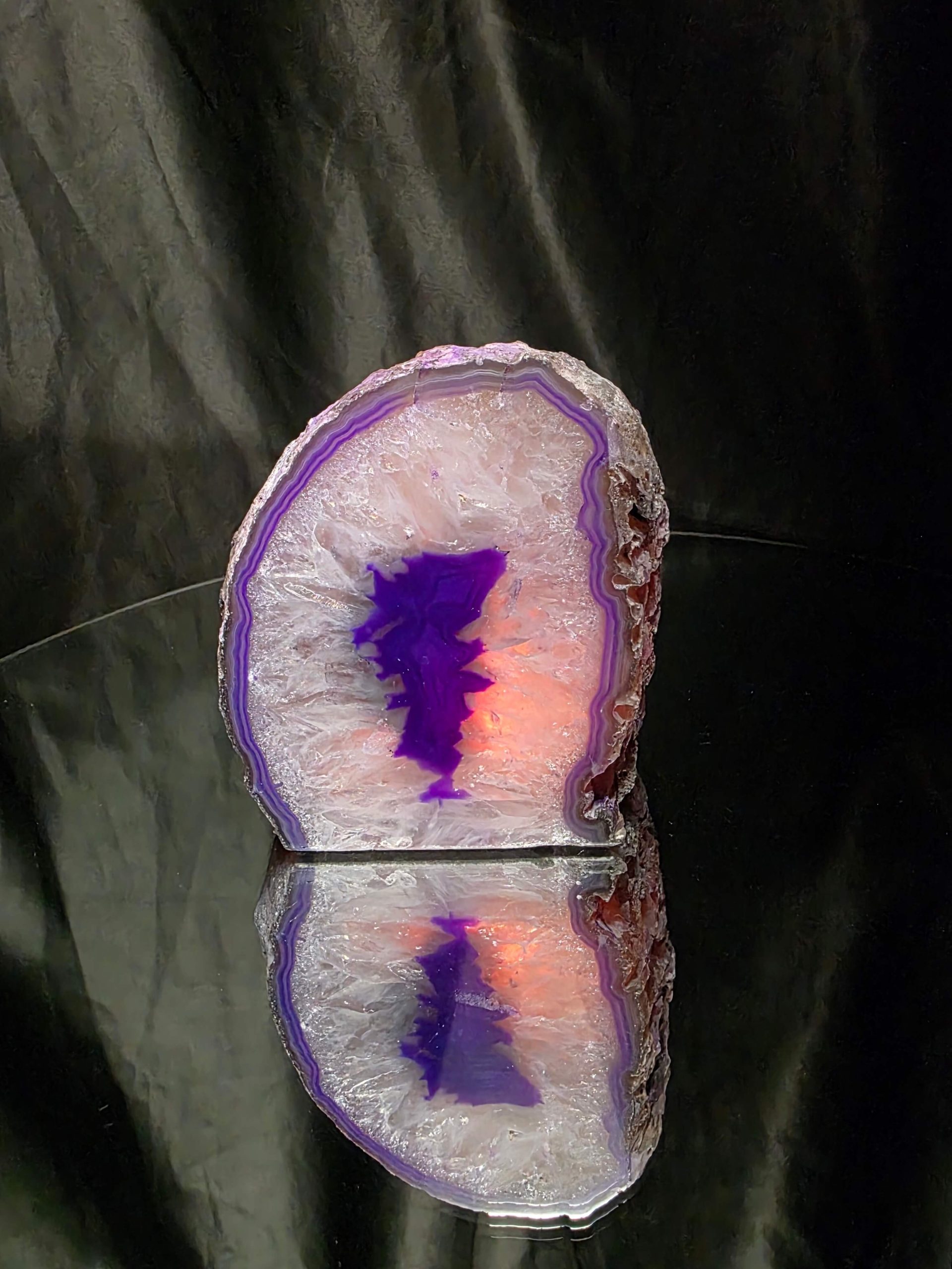 Large Purple Agate Candle 1 Handpicked 1.511g H11xW10xD9.5cm End Microcrystalline Quartz Tealight Holder Ornament - Image 6