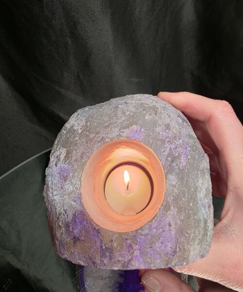 Large Purple Agate Candle 1 Handpicked 1.511g H11xW10xD9.5cm End Microcrystalline Quartz Tealight Holder Ornament - Image 7