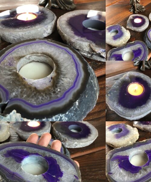 Agate Purple Slice Candle - Handpicked